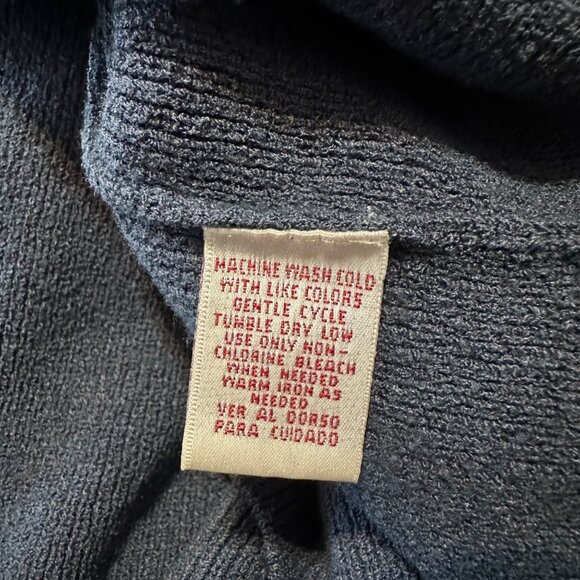 Worthington Womens Tall Large Blue Button Up Cardigan Sweater Long Sleeve Retro - Picture 6 of 7